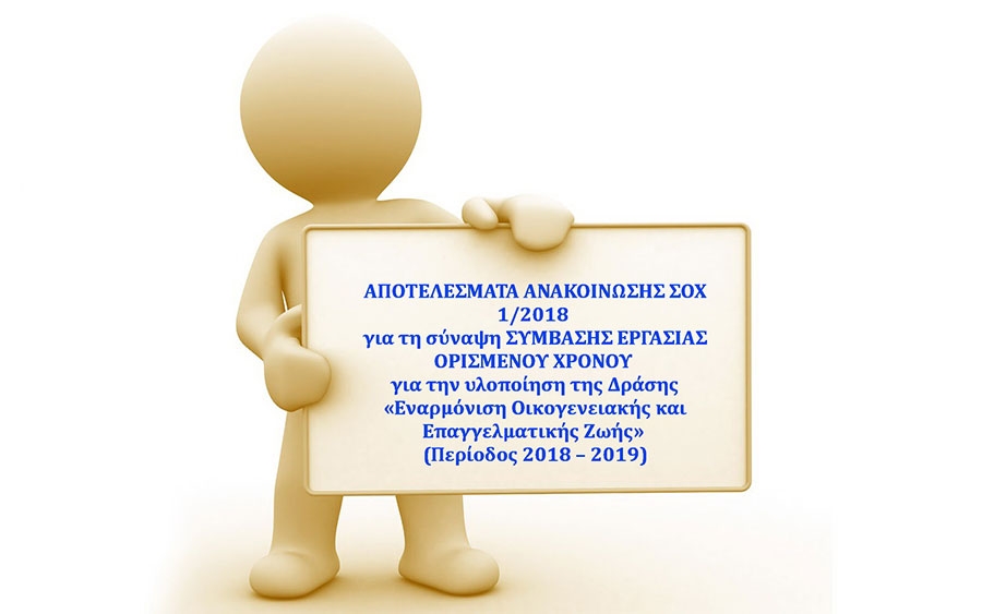 Αποτελέσματα Ανακοίνωσης ΣΟΧ 1/2018 ΤΗΣ ΚΟΙΝΩΦΕΛΟΥΣ ΔΗΜΟΤΙΚΗΣ ΕΠΙΧΕΙΡΗΣΗΣ ΤΟΥ ΔΗΜΟΥ ΚΙΛΕΛΕΡ